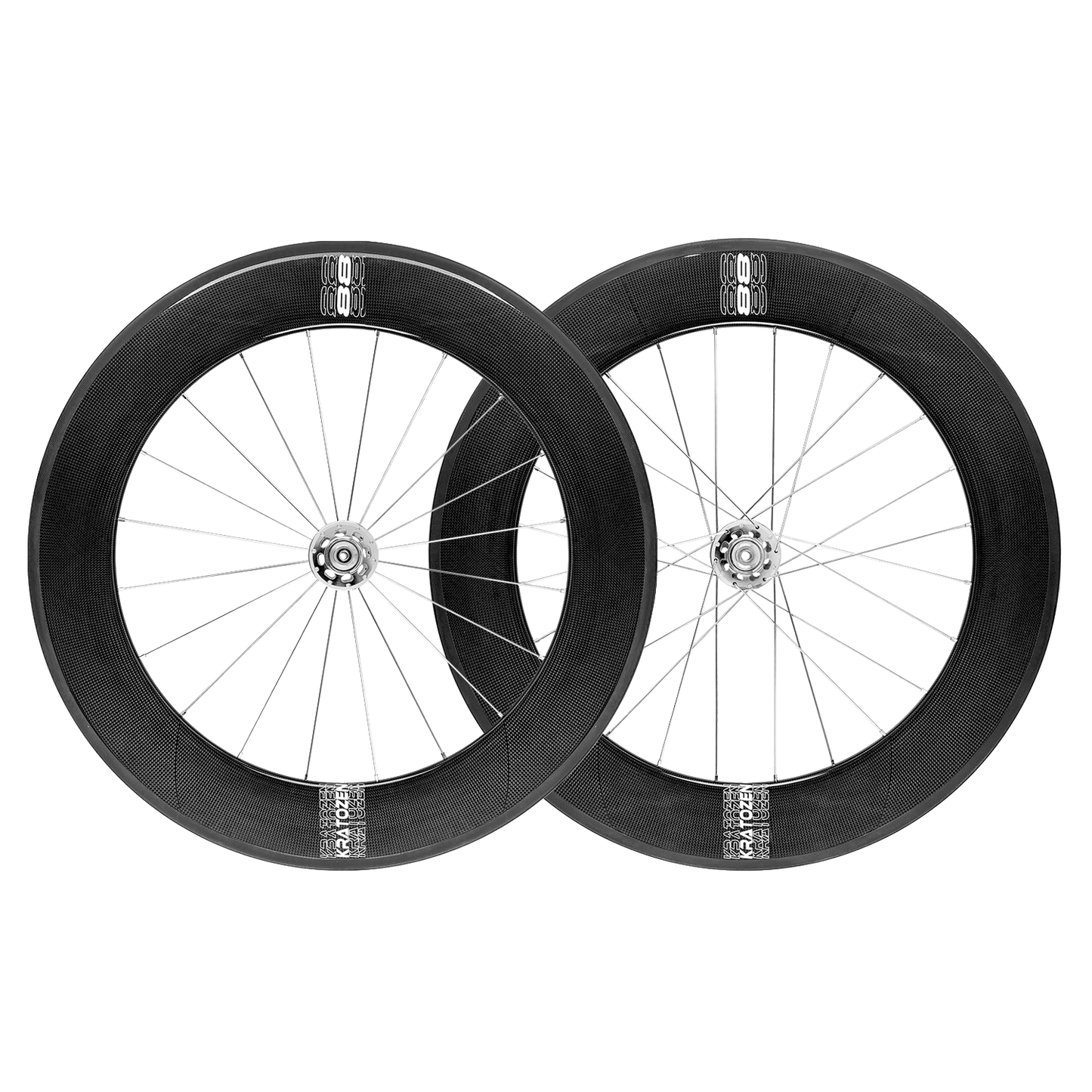 Kratozen 88mm 3k Gloss Fixed Gear Carbon Track Wheelset