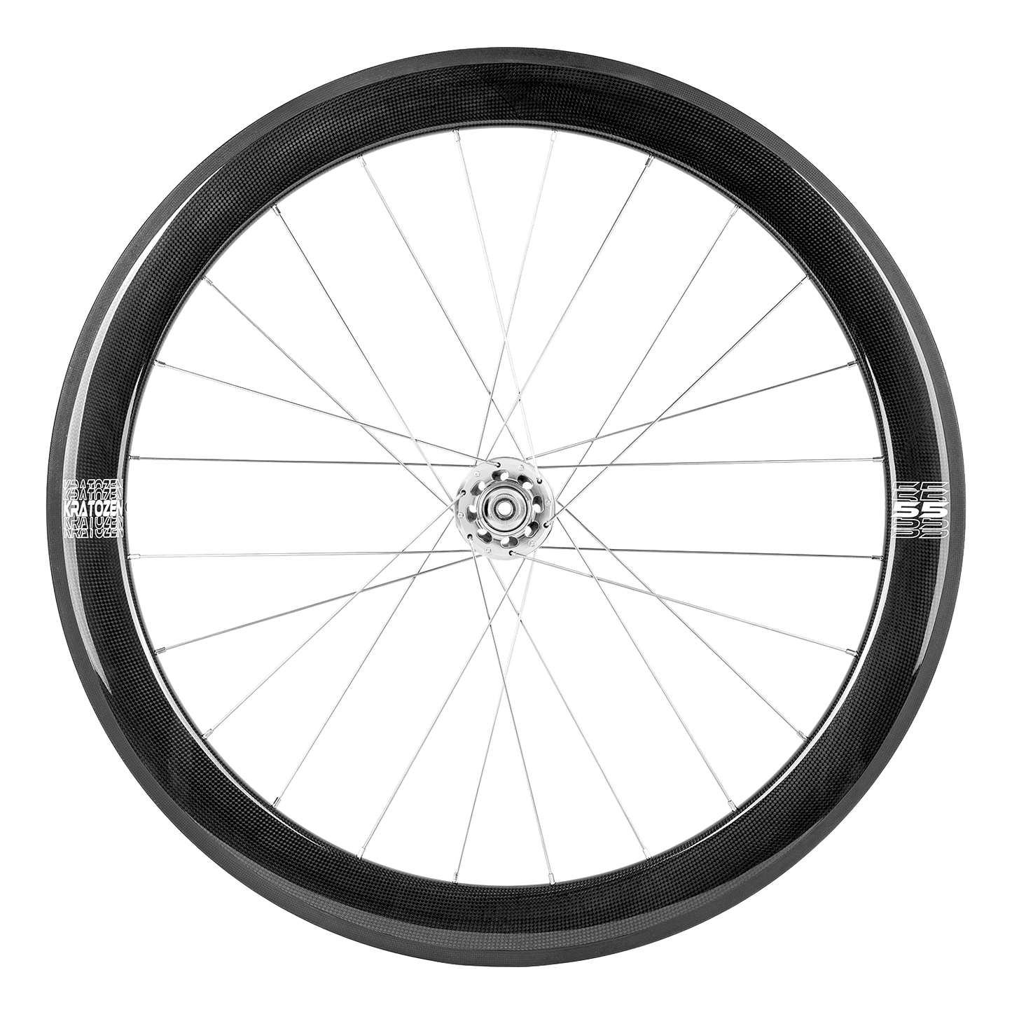 Kratozen 55mm 3k Gloss Carbon Fixed Gear Track Wheelset