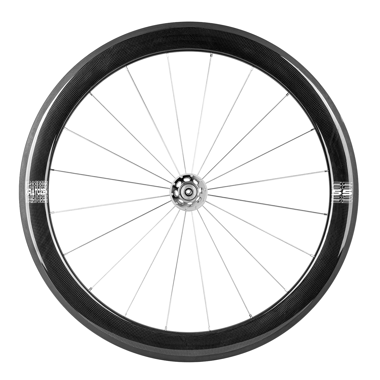 Kratozen 55mm 3k Gloss Carbon Fixed Gear Track Wheelset