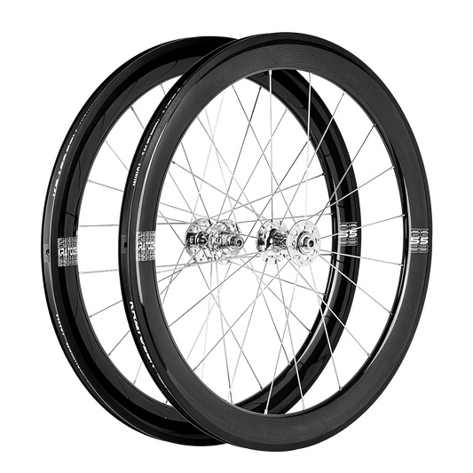 Kratozen 55mm 3k Gloss Carbon Fixed Gear Track Wheelset